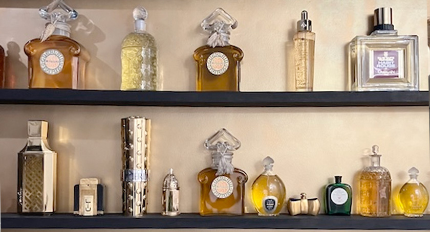 Facticerie walls are filled with bottles from the 19th and 20th centuries.